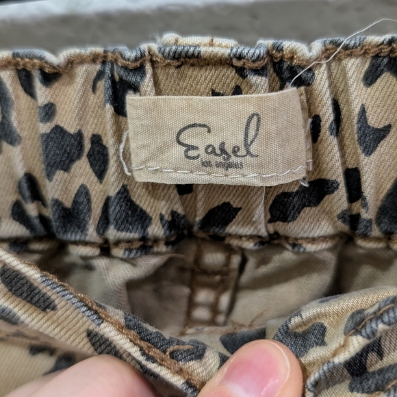 Easel Leopard Print Cargo Jogger Pants Small - Picture 2 of 6